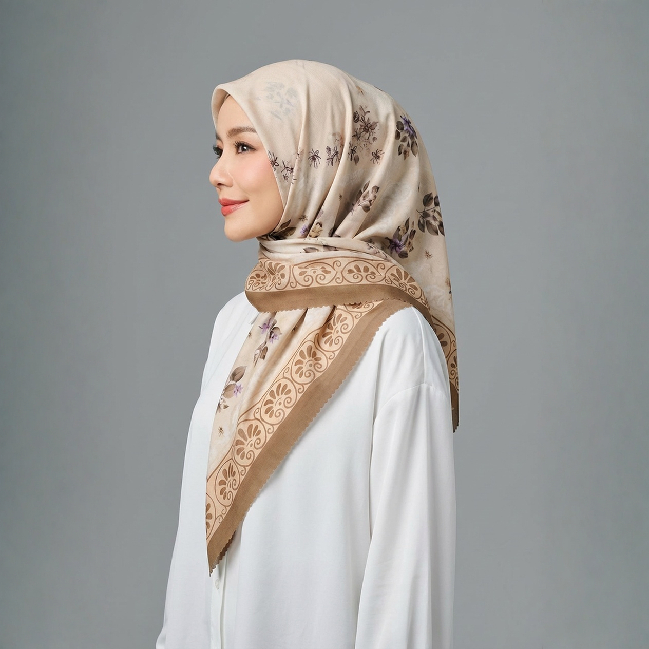Foulard carré en viscose imprimé floral de 110 cm pour femmes musulmanes, hijab en coton, écharpe de mode malaisienne