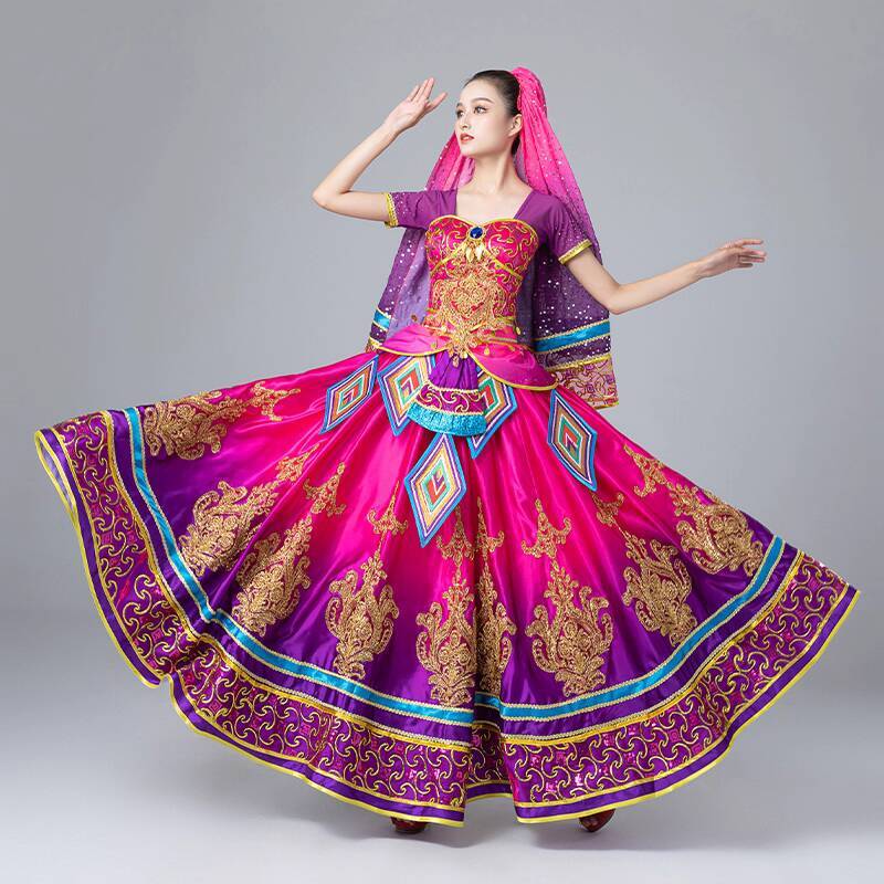 Costume de spectacle de danse indienne pour femmes, tenue de danse de Style exotique, Costume de spectacle de danse du ventre, danse du Xinjiang ouïghoure