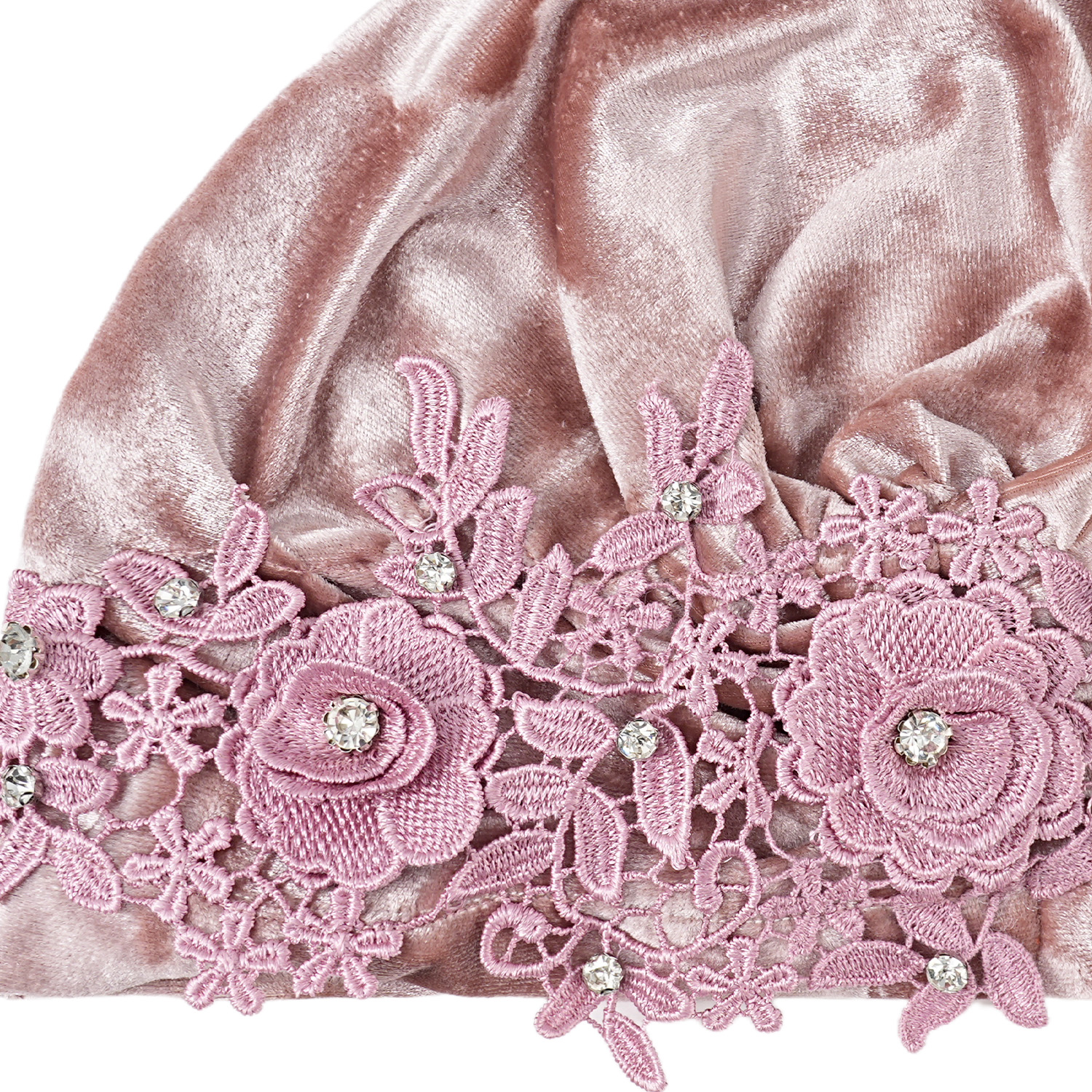 Fleur broderie Turban casquette pour femmes mode femme bandeau velours musulman foulard Bonnet Turbante mujer