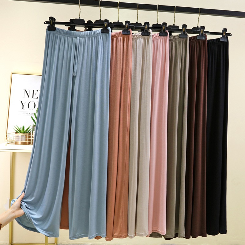 Pantalon à jambes larges pour femmes, col en U, taille haute, ample, Long, couleur unie, drapé, décontracté, assorti, grande taille L à 6XL