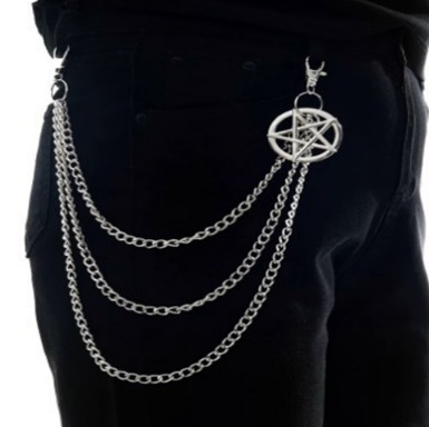 Pantalon Punk JOPentagram Porte-clés pour Hommes et Femmes, Jean Surintendant ser Biker EquiHarajuku Goth Bijoux Gothique Rock Emo Accessoires