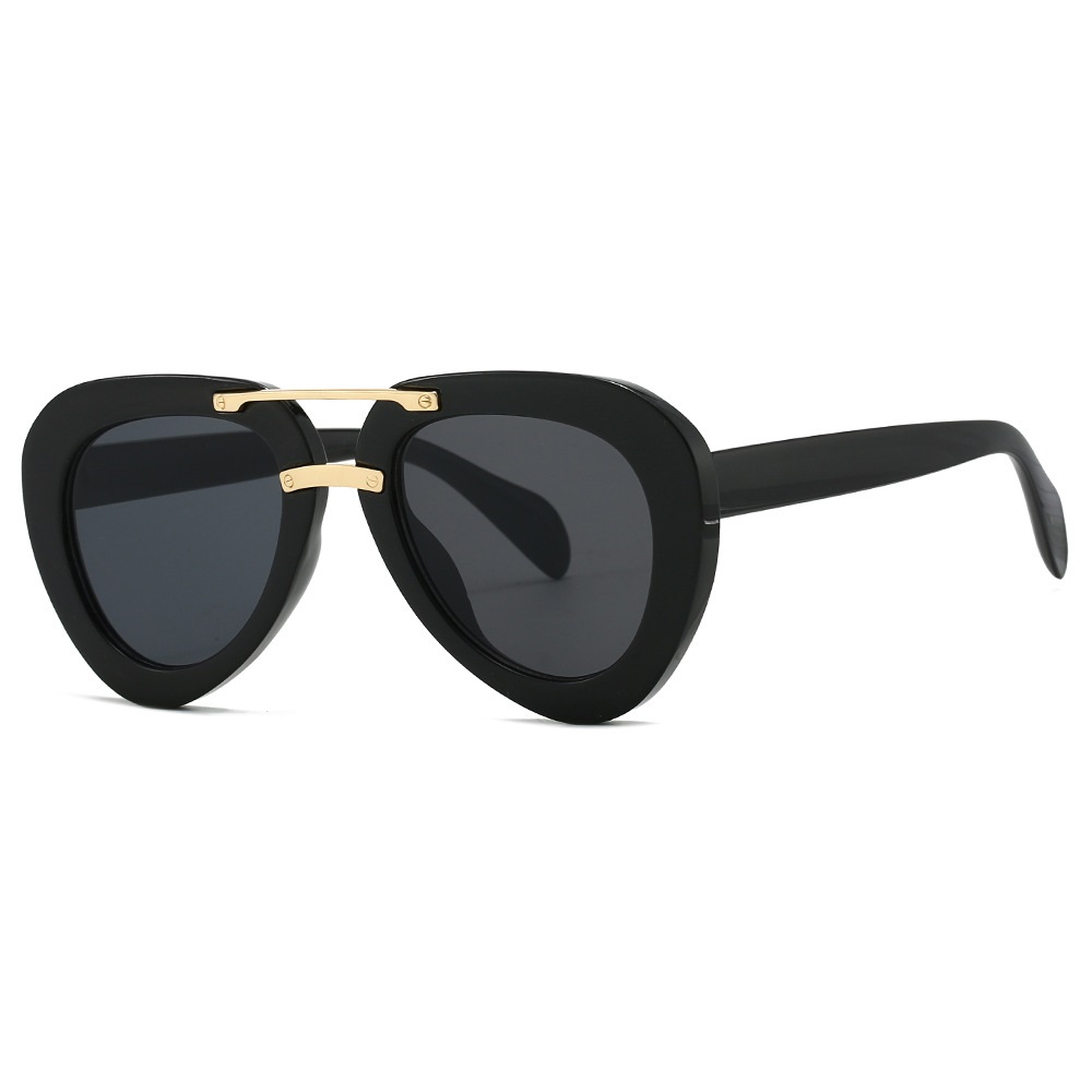 Lunettes de soleil tendance pour femmes et hommes, design pilote, rétro, décontractées, noires, unisexes, à la mode, pour voyage, Vintage, UV400