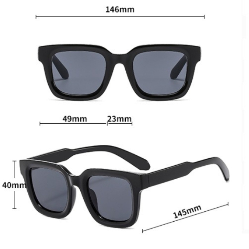 Lunettes de soleil carrées de luxe, design minimaliste, élégantes, unisexes, protection UV400, verres transparents verts, lunettes d'été