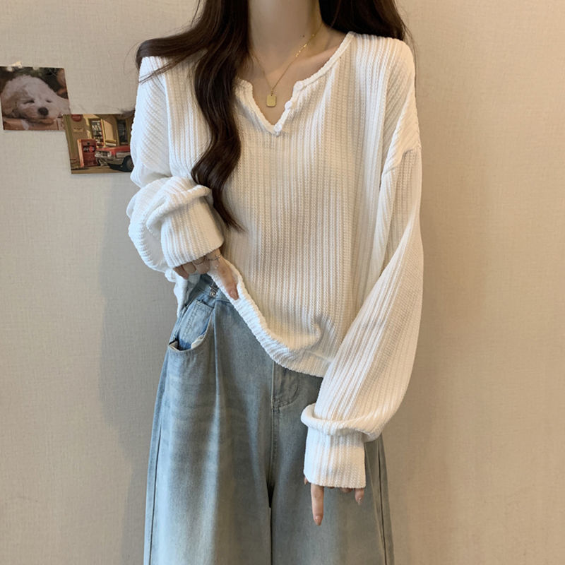 Vêtements pour femmes grande taille, printemps et automne, nouvelle collection, style européen et américain, haut à manches longues ample et léger, à porter en intérieur et en extérieur
