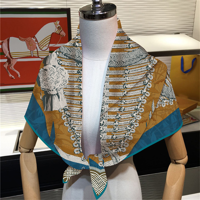 Injplanchers f-Foulards Carrés Imprimés Rétro pour Femme, Châles de Plage, Bandana, Hijabs