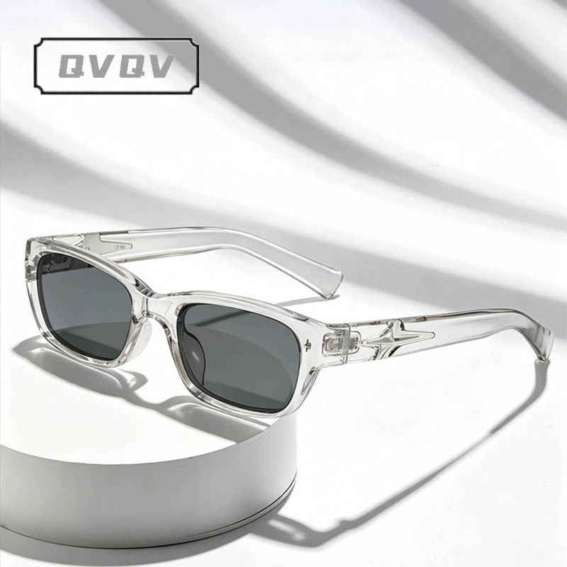 Lunettes de soleil carrées style coréen Y2K étoiles pour femmes et hommes, marque de luxe, style punk hip-hop, pour voyage, sports de plein air