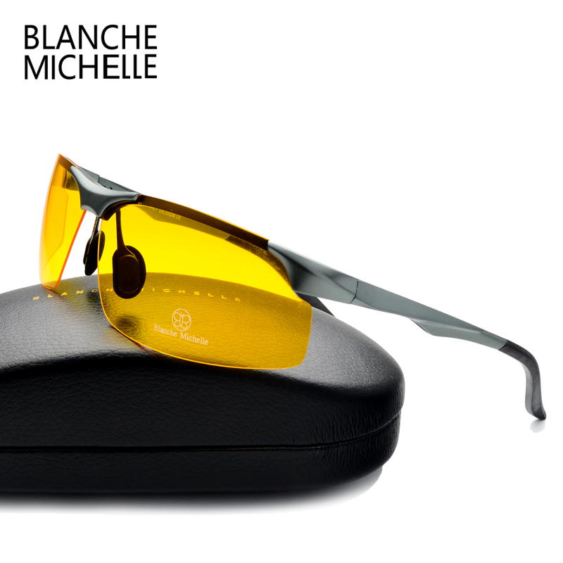 Lunettes de soleil polarisées en aluminium et magnésium pour hommes, pour sport, conduite, Vision nocturne, pêche, UV400, sans monture, 2024