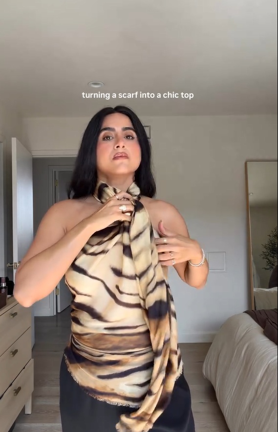 Châle ample imprimé zèbre noir et blanc Y2K, écharpe oversize multifonctionnelle fluide à devant ouvert, idéal pour l'été 2026 et le quotidien en ville