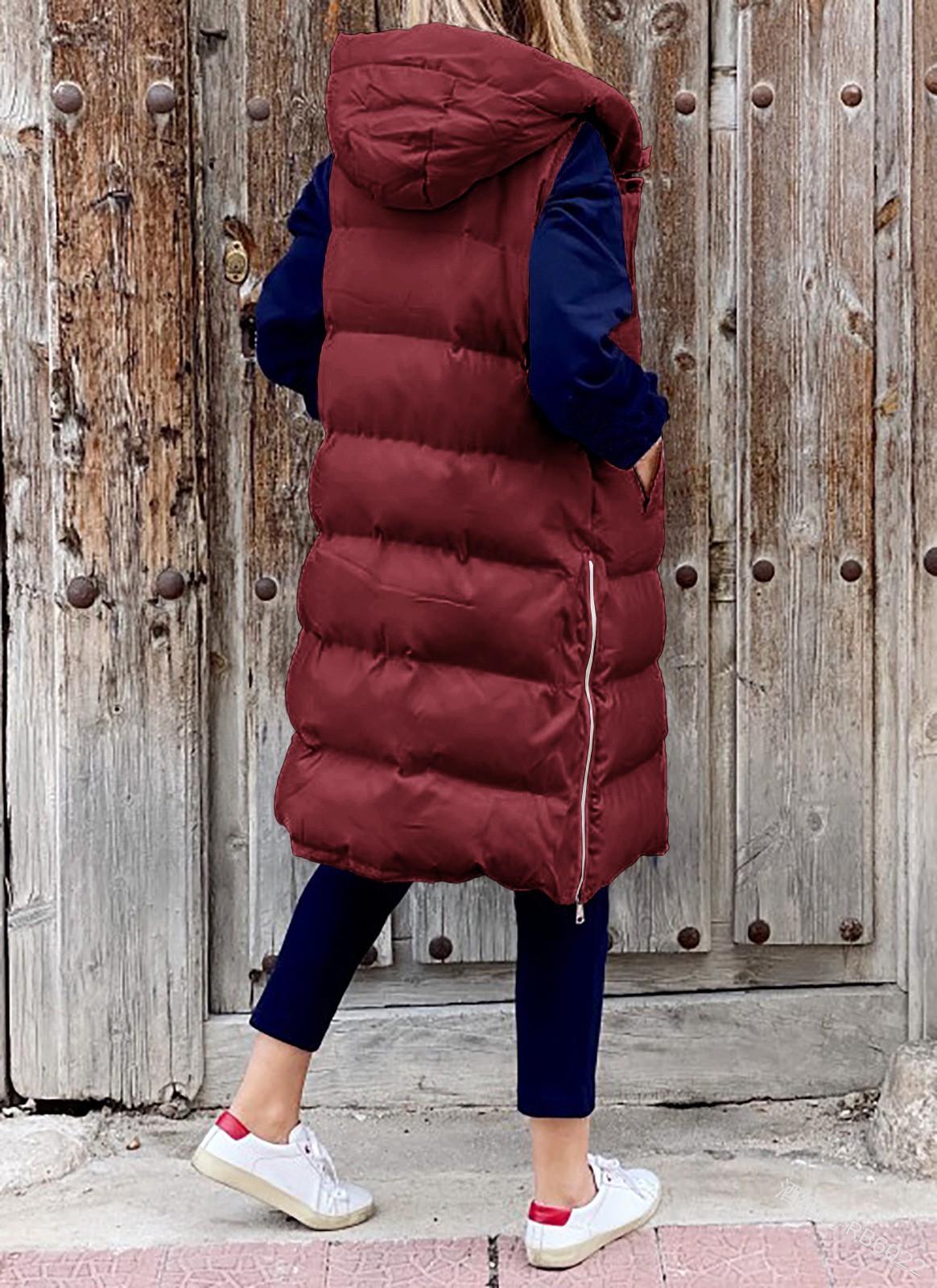 Femmes manteau Long gilet avec capuche automne hiver sans manches chaud coton vers le bas manteau gilet matelassé gilet doudoune vêtements d'extérieur 5XL