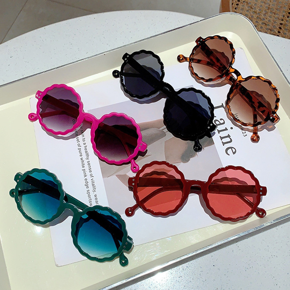 Lunettes de soleil rondes Vintage pour femmes et hommes, petite monture, pare-soleil à fleurs, pour vacances, voyage, décoration de plage, accessoires