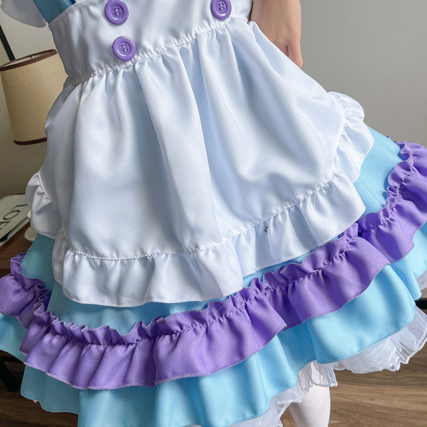 Robe longue rose pour femmes, tenue de demoiselle d'honneur Anime, tablier noir et blanc, Lolita, Kawaii, Costume de café pour hommes, Cosplay, Goth