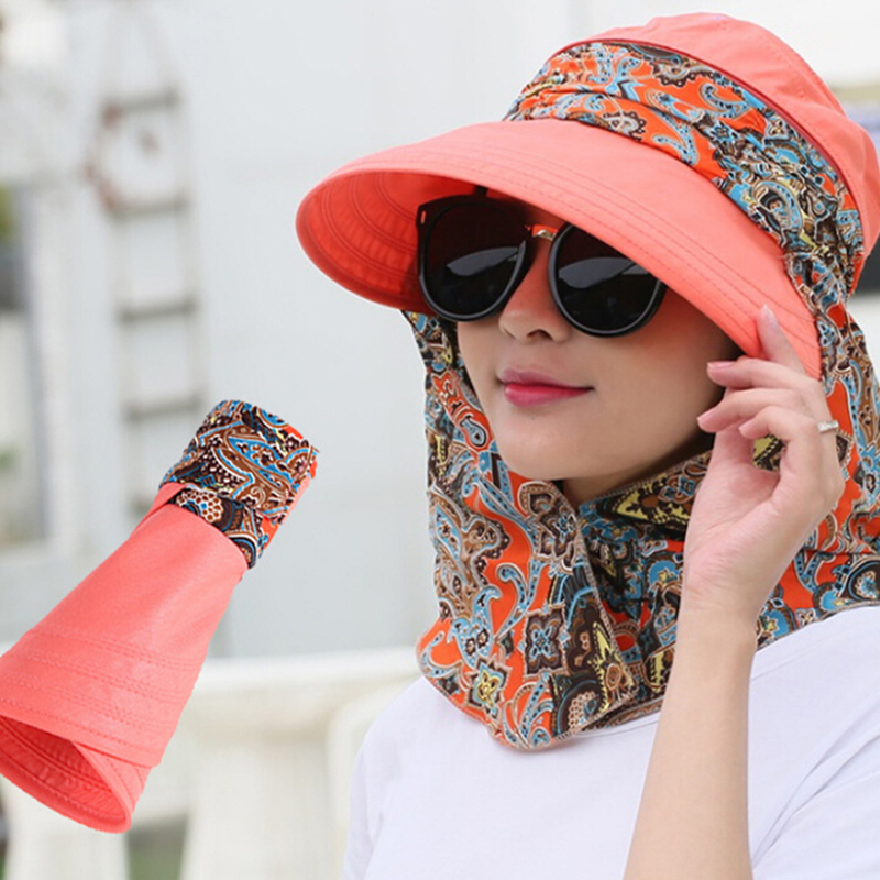 Chapeau de soleil pour femmes, couvre-chef de plage, à large bord, pliable, Anti-UV, à motif Floral