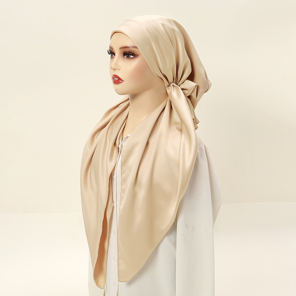 Chapeau Hijab en Satin pour Femme Musulmane, Écharpe Instantanée, Turban Islamique, Bandana, 70x25cm