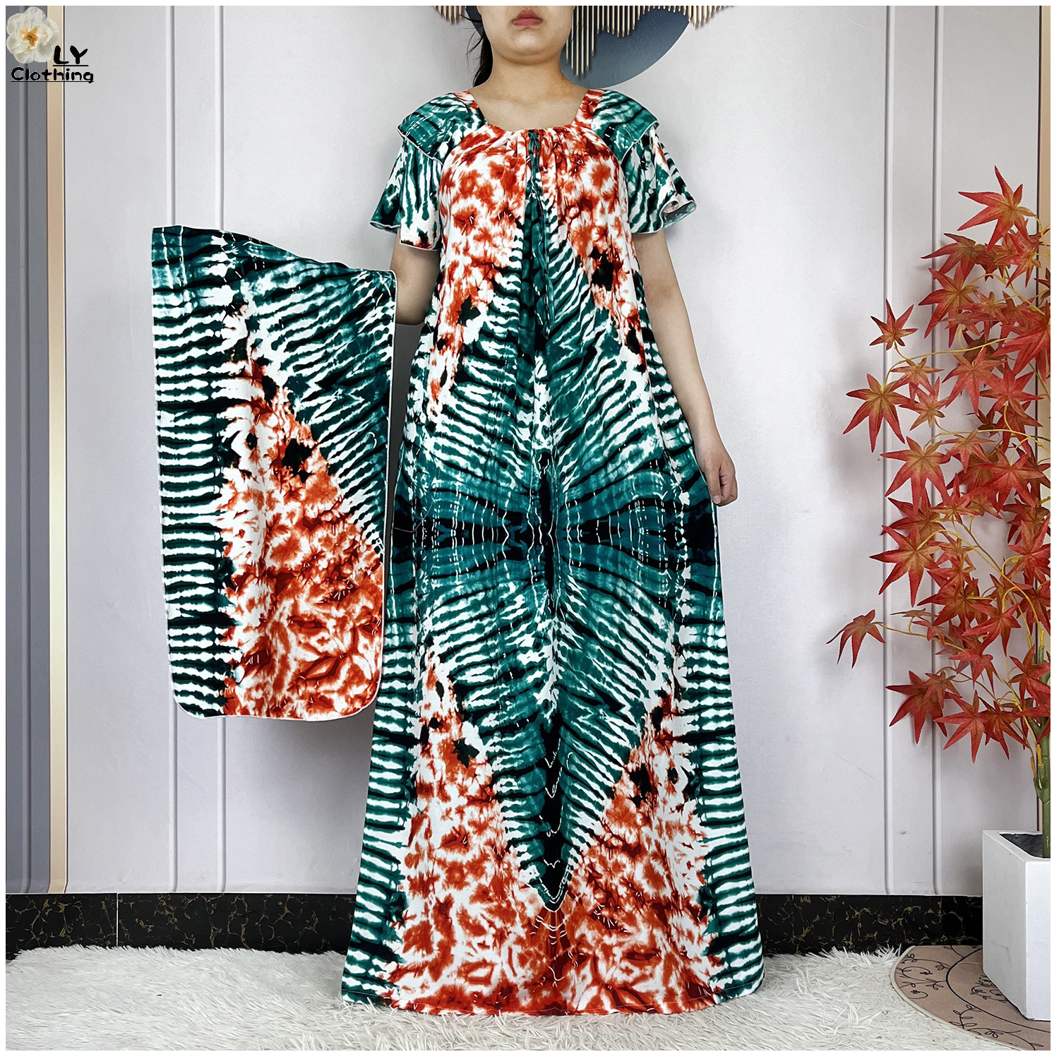 Abayas africaines pour femmes, robes à manches courtes, en coton imprimé Tie-dye, mode dubaï, Robe ample d'été, Robe musulmane, nouvelle collection 2025