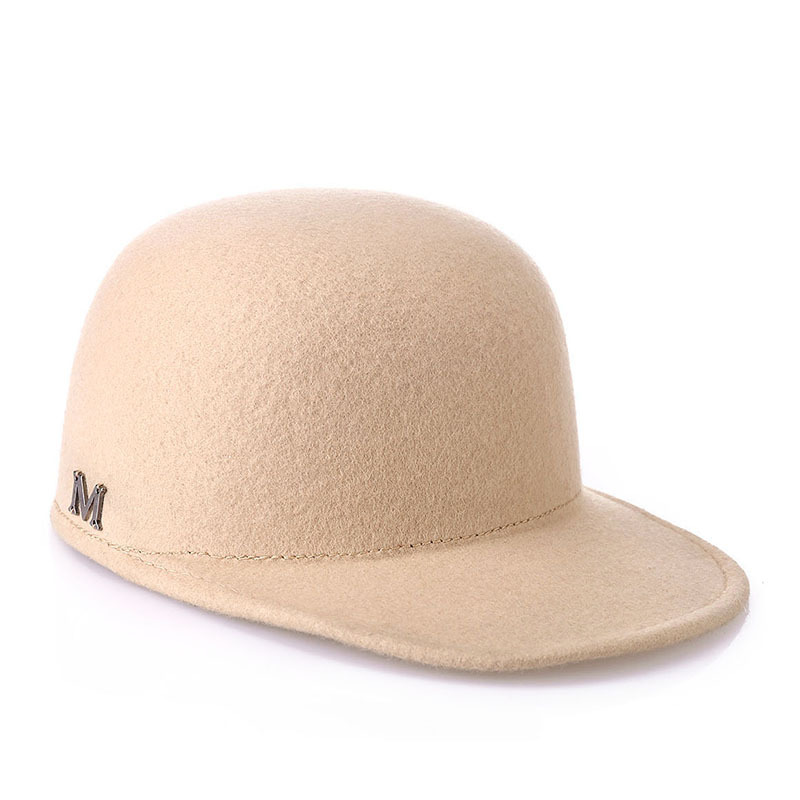 QBHAT – chapeau Fedora en laine pour femmes, chapeau avec lettre M, classique, en forme de dôme, pour l'extérieur, chaud, à la mode
