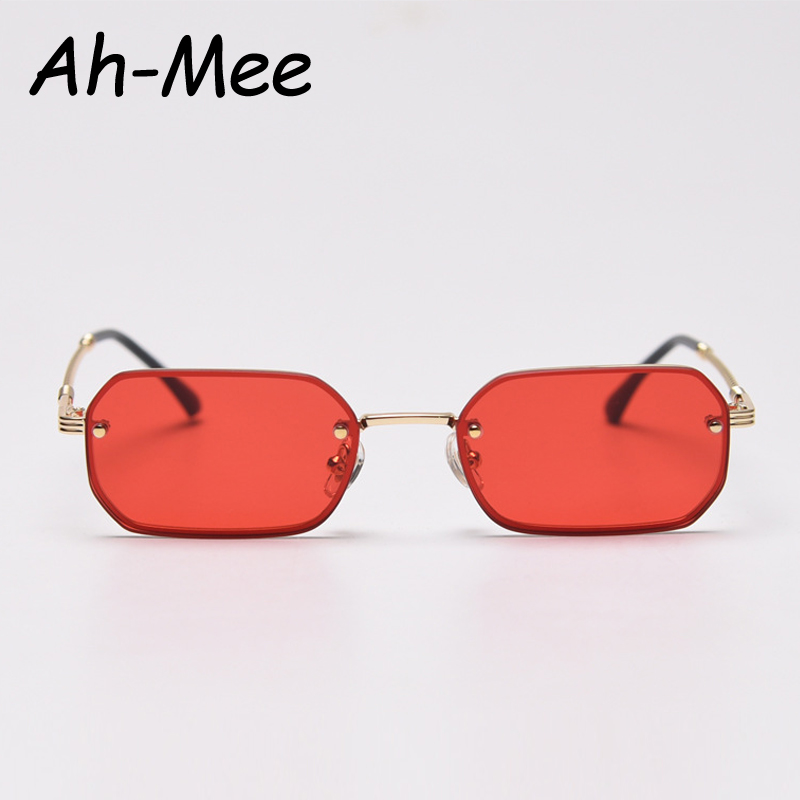 Petites lunettes de soleil carrées sans monture pour femmes, lunettes de soleil noires, lunettes vintage, UV400, marque tendance