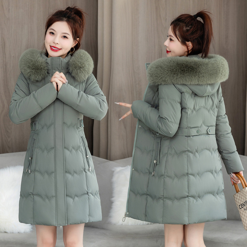 Manteau Parka d'hiver à capuche pour femme, veste en duvet de coton, Version coréenne, tempérament chaud, vêtements d'extérieur rembourrés en coton, 2025