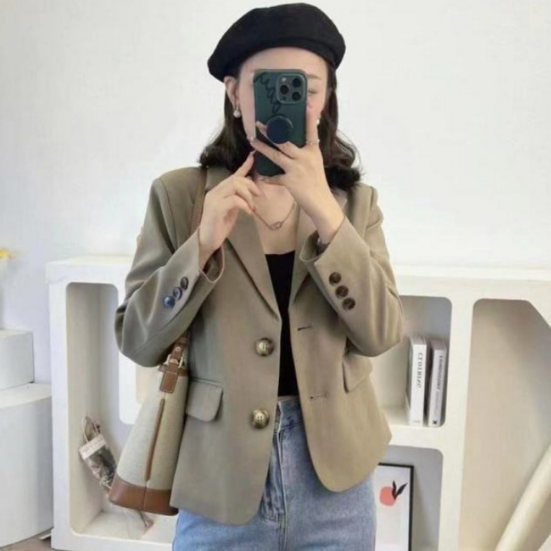 Veste pour femmes courte découpée décontracté printemps vêtements coréen Blazers automne tenues tendance femmes Blazer costumes couture 2025 manteau