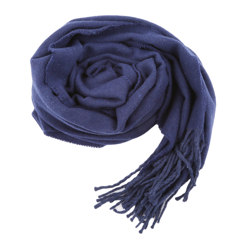 Foulards en laine hiver doux chaud cachemire châle épaissi Long gland châle chaud écharpe mode couleur unie femmes homme écharpe