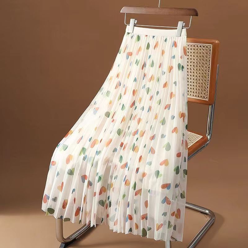 Jupe longue taille haute en mousseline de soie pour femme, tenue élégante de Style coréen, imprimé Floral, coupe trapèze, Style Boho, offre spéciale, été