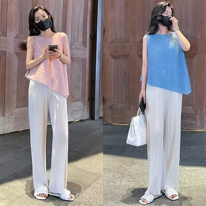 Pantalons pour femmes Miyake pantalons plissés femmes 2025 nouveau pantalon droit ample taille haute pantalon drapé pantalon à jambes larges femmes pantalons