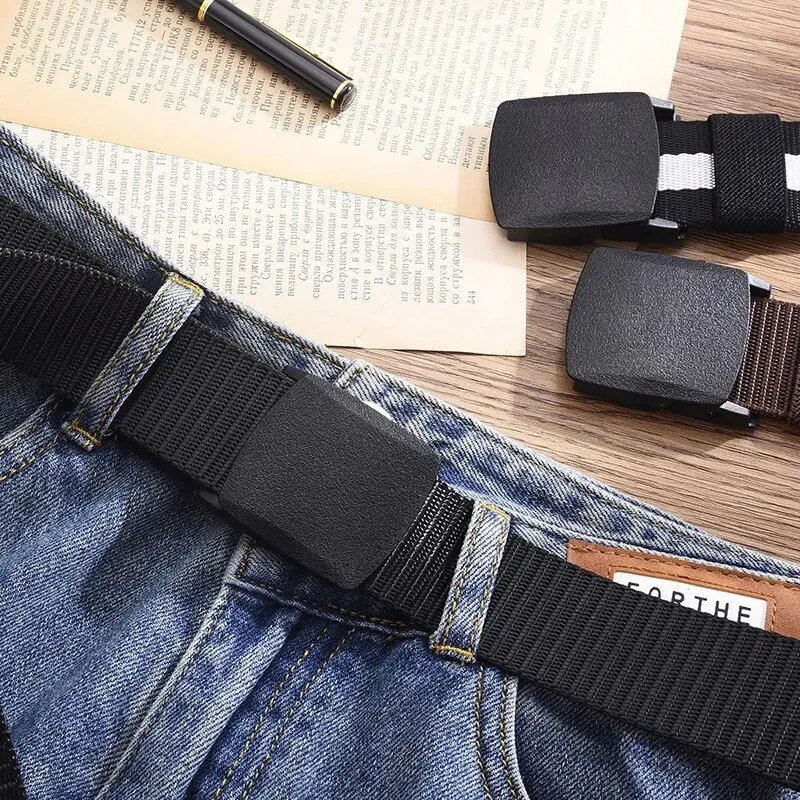 Ceinture tactique en toile de nylon non métallique, anti-allergie, idéale pour l'entraînement en extérieur, les contrôles de sécurité et l'usage quotidien avec des pantalons, polyvalente