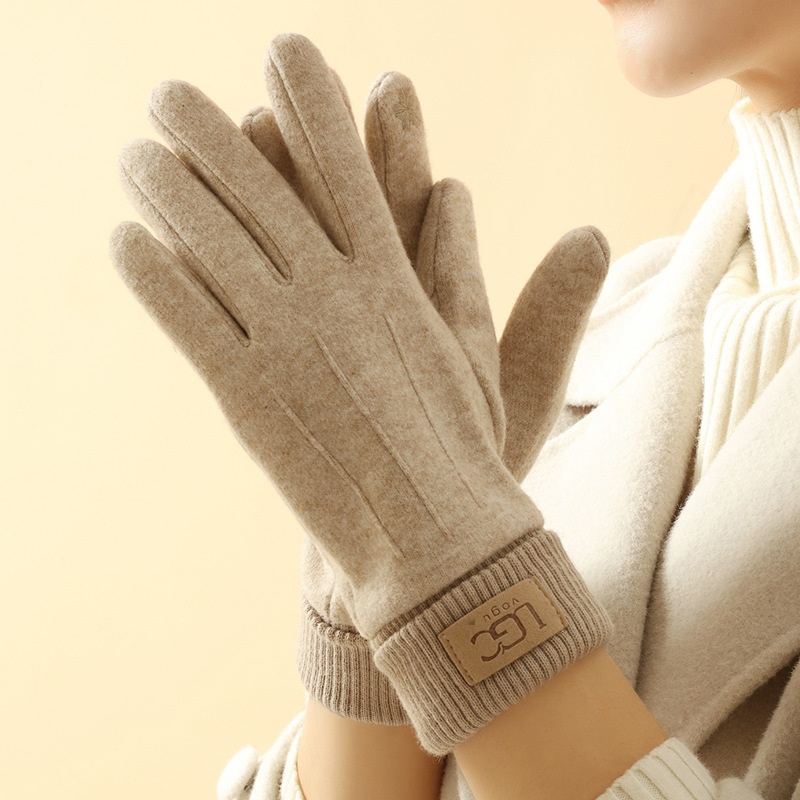 Gants d'hiver en cachemire pour femmes, gants chauds pour écran tactile, gants pour hommes, protection contre le froid en extérieur, gants de cyclisme épais à doigts complets