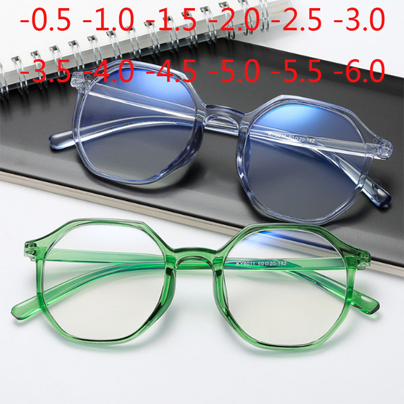 Lunettes optiques rétro irrégulières pour femmes et hommes, mode miroir clair, lentille de myopie, lunettes myopes 0 -0.5 -1.0 -1.5 à-6.0