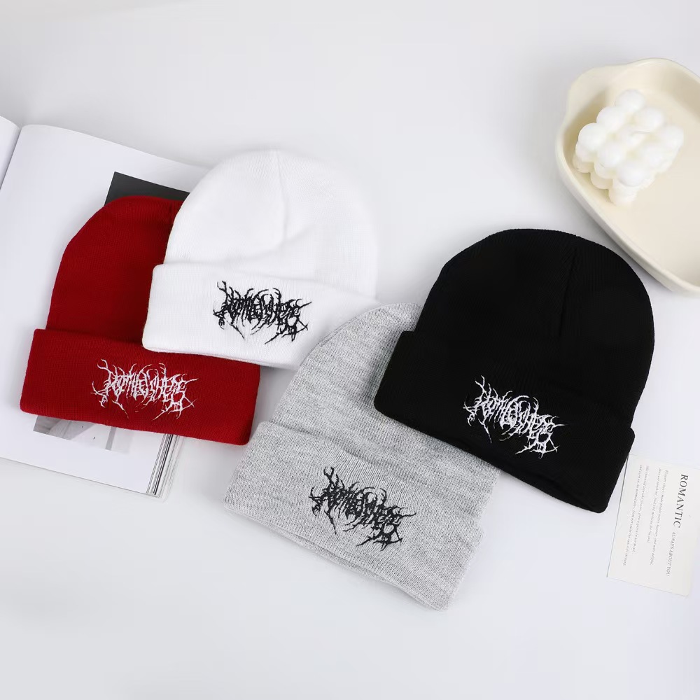 Chapeau tricoté brodé personnalisé pour homme, style streetwear hip-hop