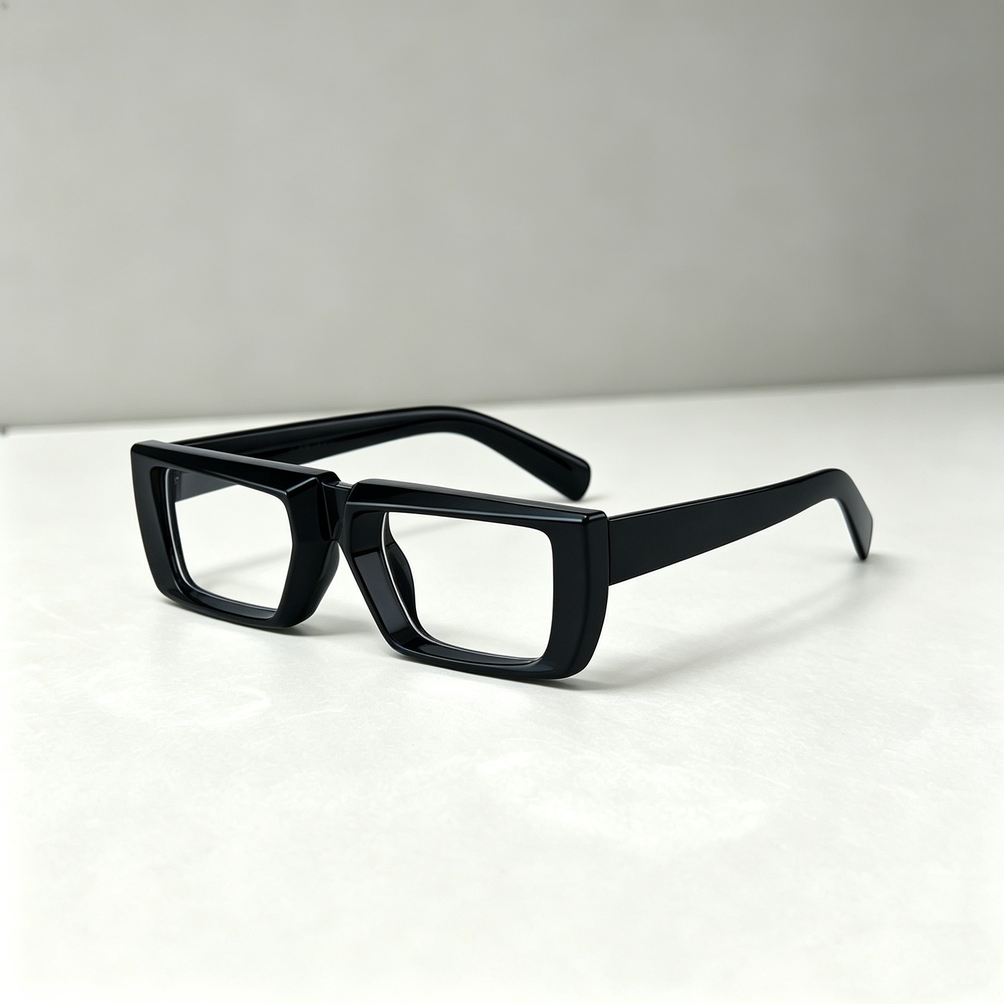 Lunettes carrées surdimensionnées, anti-lumière bleue, à grande monture, pour myopie, à verres plats, transparentes