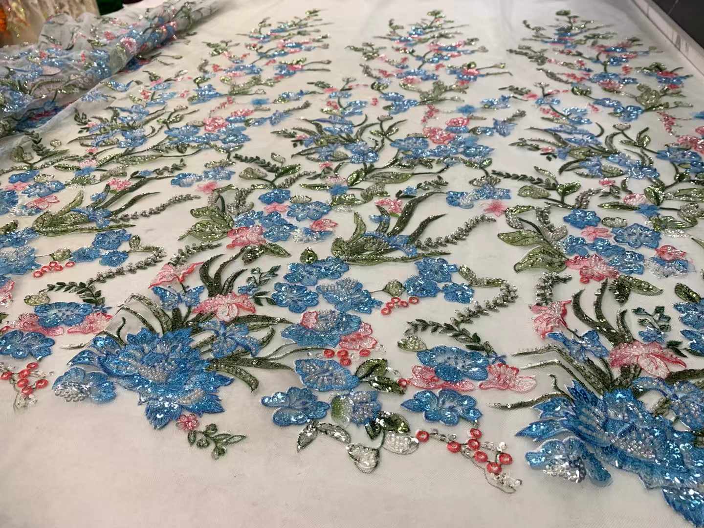 Tissu de dentelle perlée de maille française, filet de tulle nigwin africain, paillettes pour robe de soirée de mariage, haute qualité, 2025