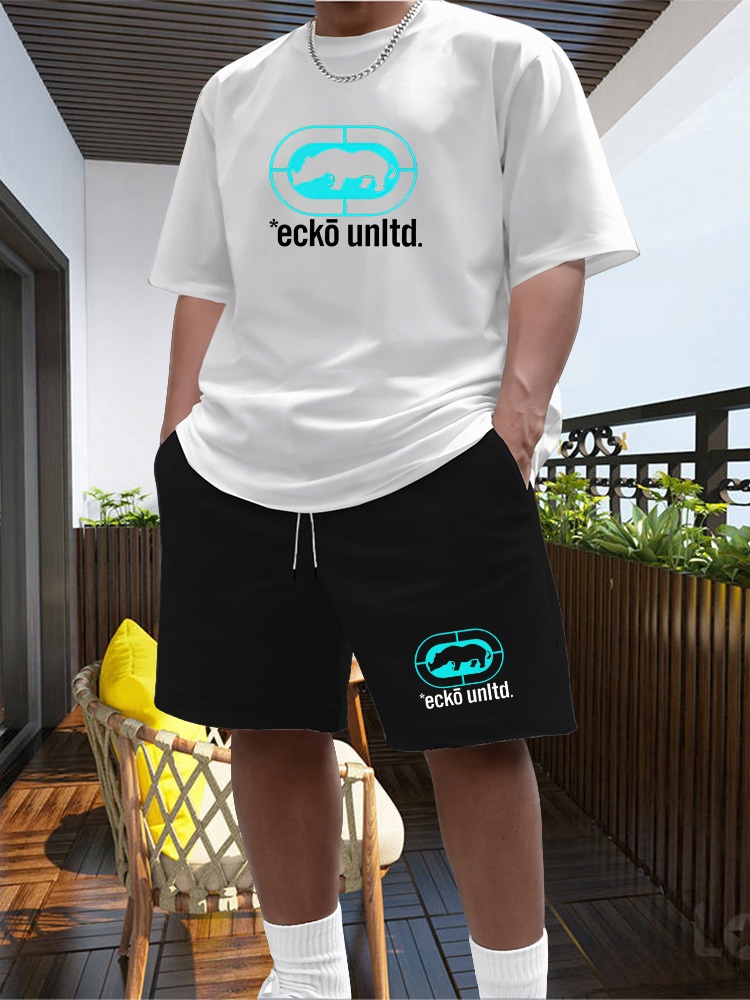 Nouvel ensemble de sport d'été pour homme : survêtement deux pièces tendance, idéal pour le fitness, la course et les loisirs, séchage rapide, manches courtes et short
