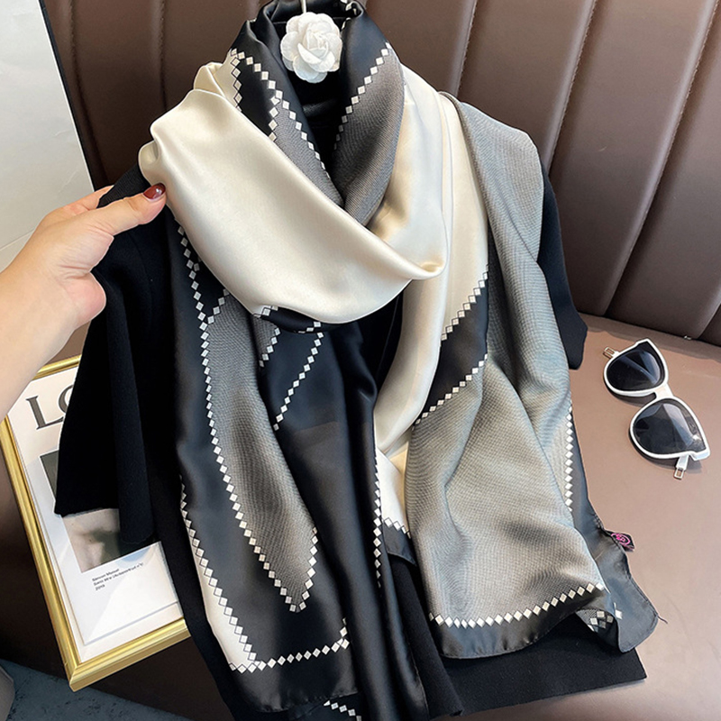 Écharpe de printemps pour femmes, Design de luxe, matériau en Polyester, écharpe lisse, châle doux, plage