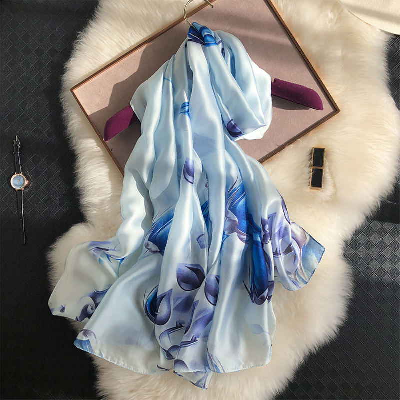 Grand Châle en Satin pour Femme, Hijab Musulman Rond, Étoles de Plage, Bandana, Turban, 180x90cm