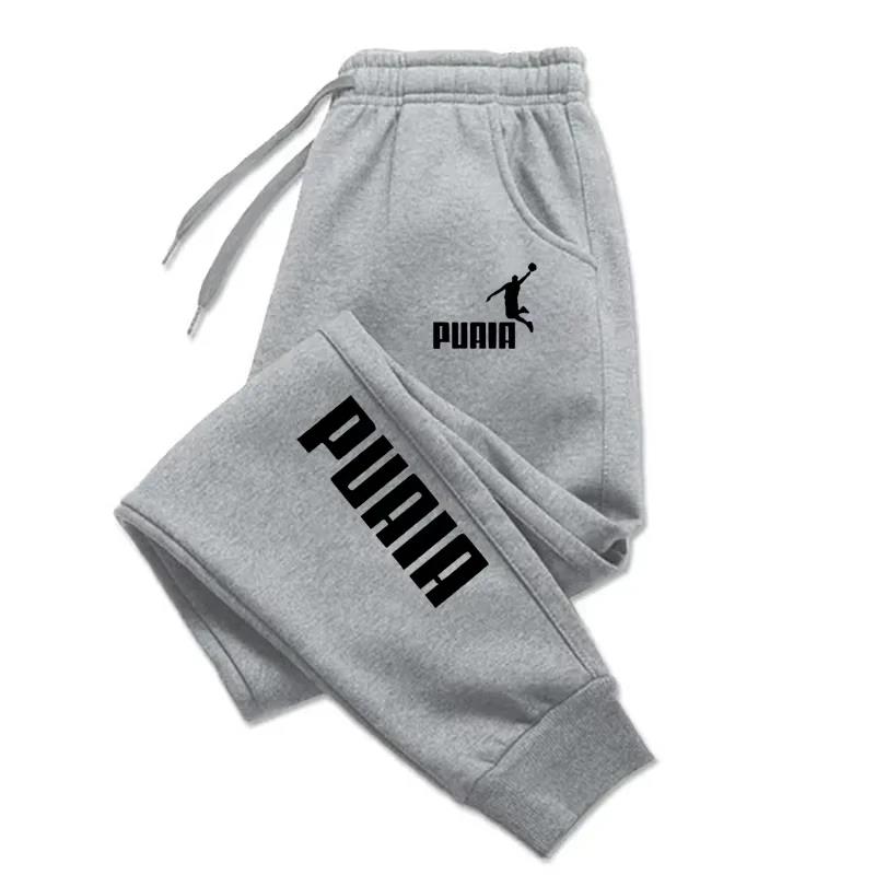 PUAIA – pantalon imprimé pour hommes, pantalon de sport, de jogging, de Fitness, coupe ample, couleur unie, tenue Streetwear, nouvelle collection automne/hiver