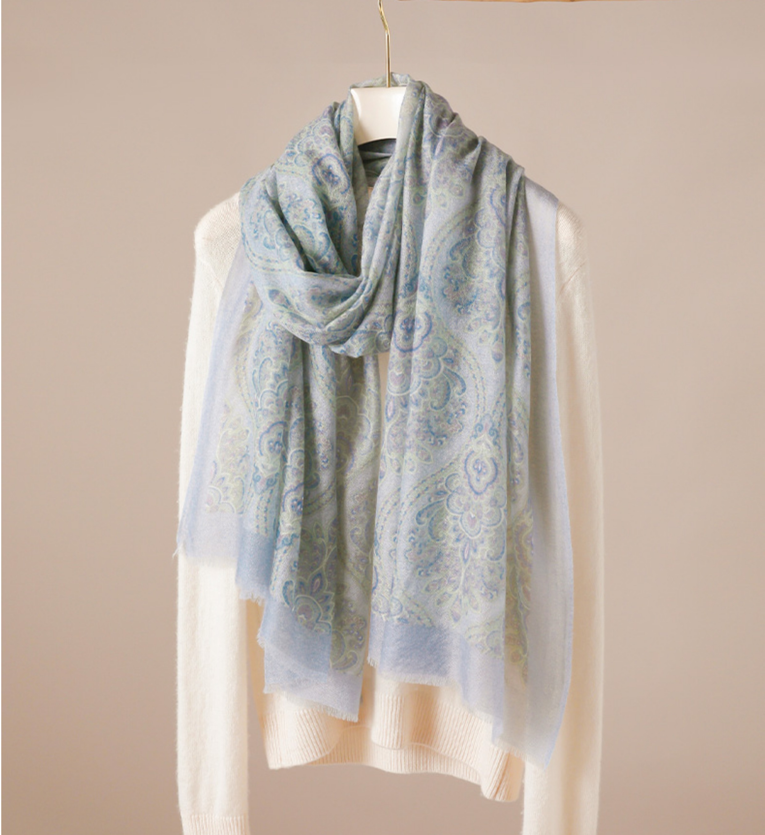 Châle de luxe 100 % cachemire doux et chaud pour femme, bleu, à franges, grand et long, pashmina, accessoire de cou et de cheveux pour l'hiver