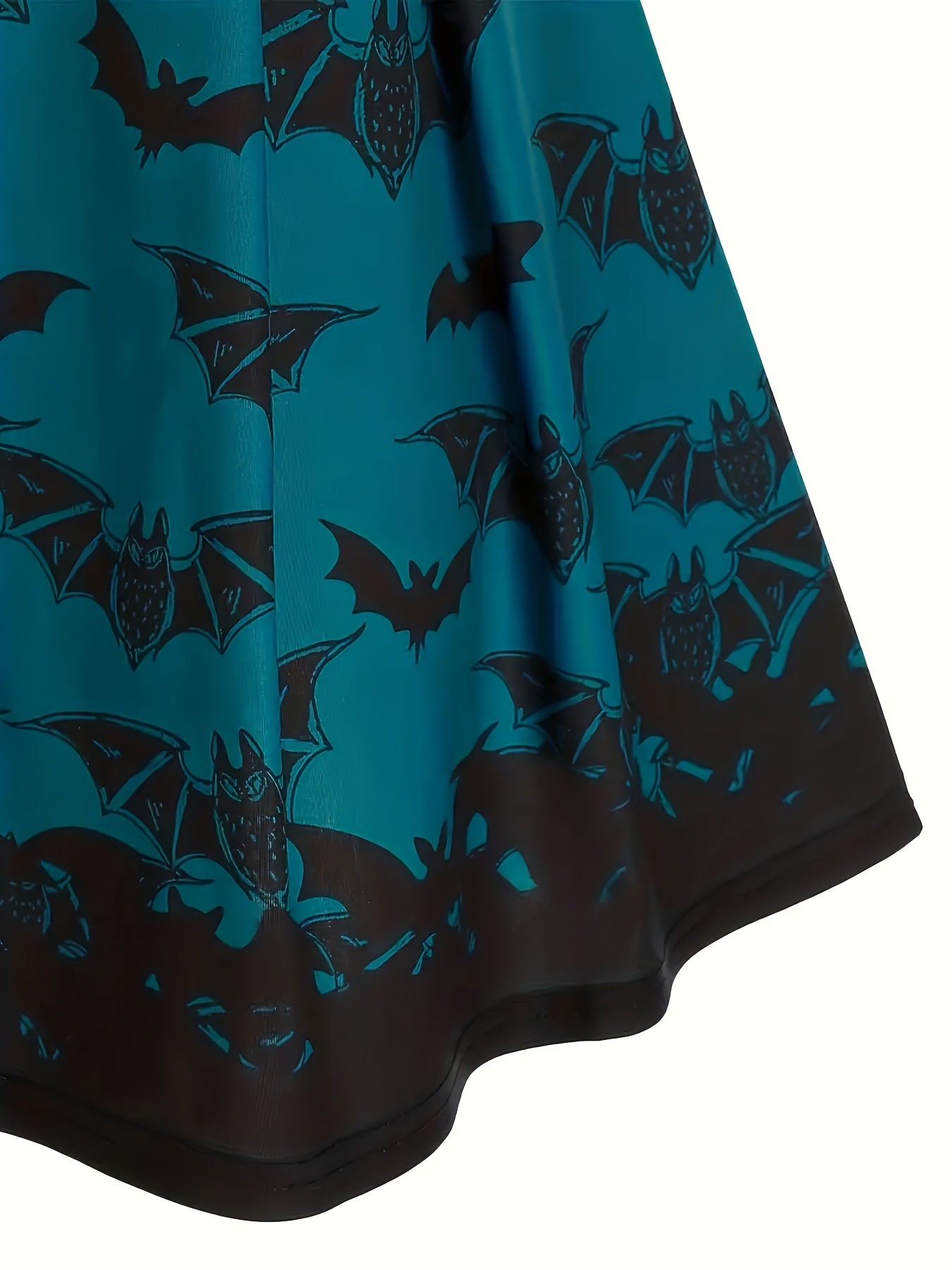 Robe pour femmes à la mode européenne et américaine avec imprimé chauve-souris, taille haute, style sling, robe grande taille