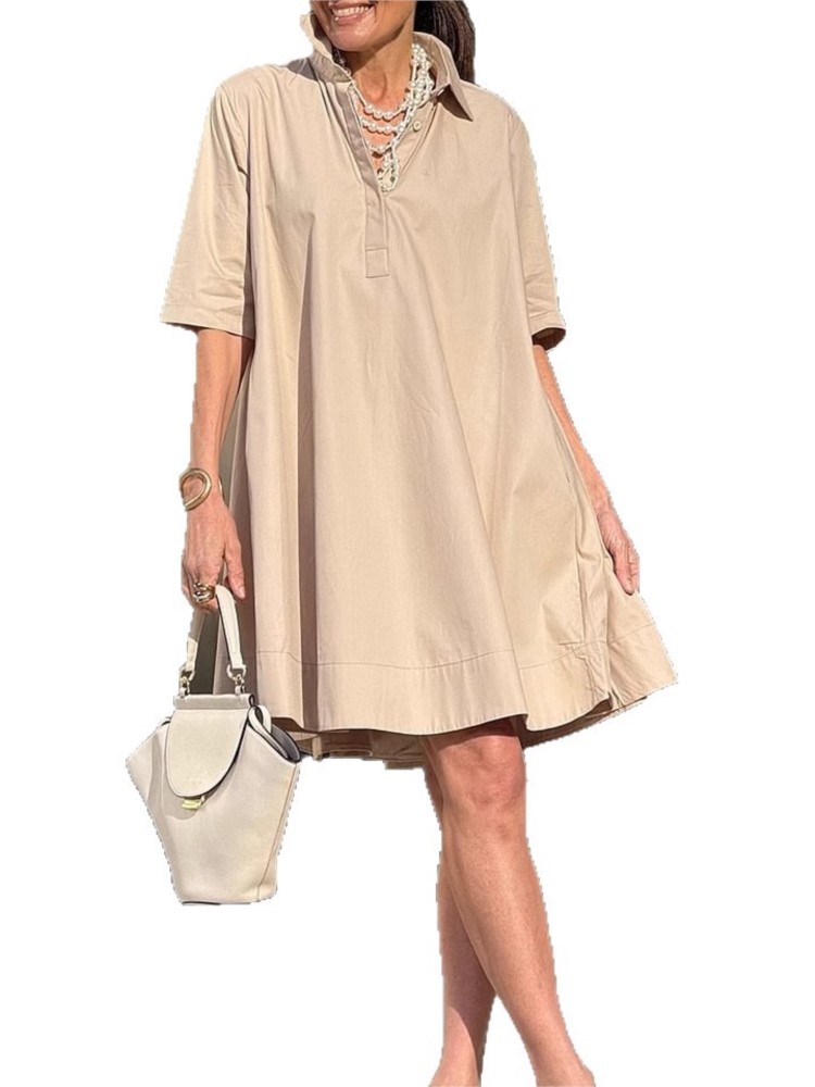 Robe décontractée et élégante pour femmes, nouvelle mode d'été, manches courtes, blanche, ample, robes de plage pour femmes
