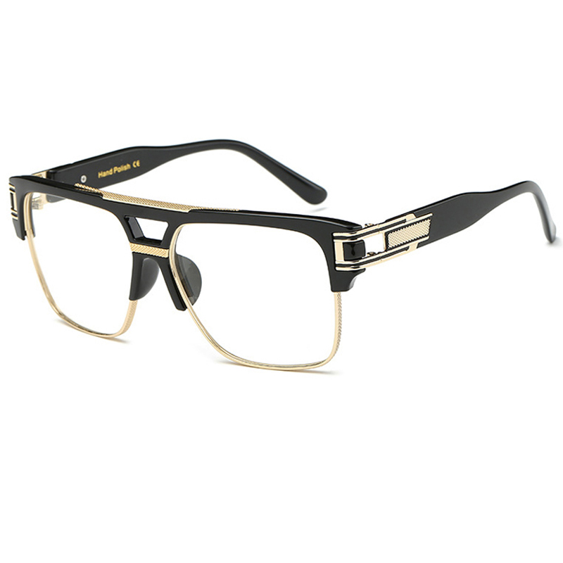 Monture de lunettes carrée de marque de luxe pour hommes et femmes, verres transparents surdimensionnés, anti-lumière bleue, montures optiques, mode, nouveau