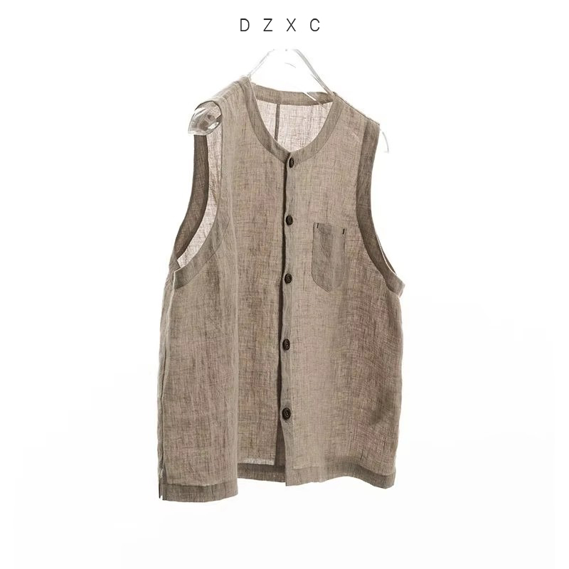 Débardeur assorti 100 % lin pour femme, haut sans manches, vêtements amples grande taille pour femme, style décontracté, été 2026