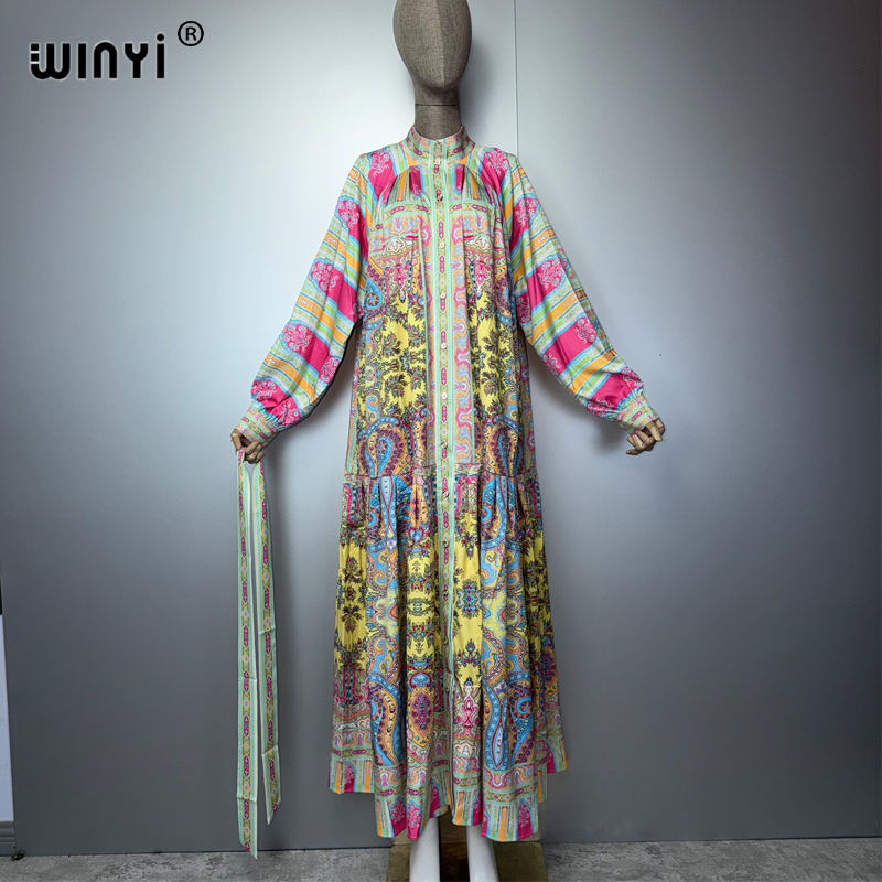 Robe longue de luxe WINYI pour femmes musulmanes, abaya ample pour les fêtes, caftan de Dubaï