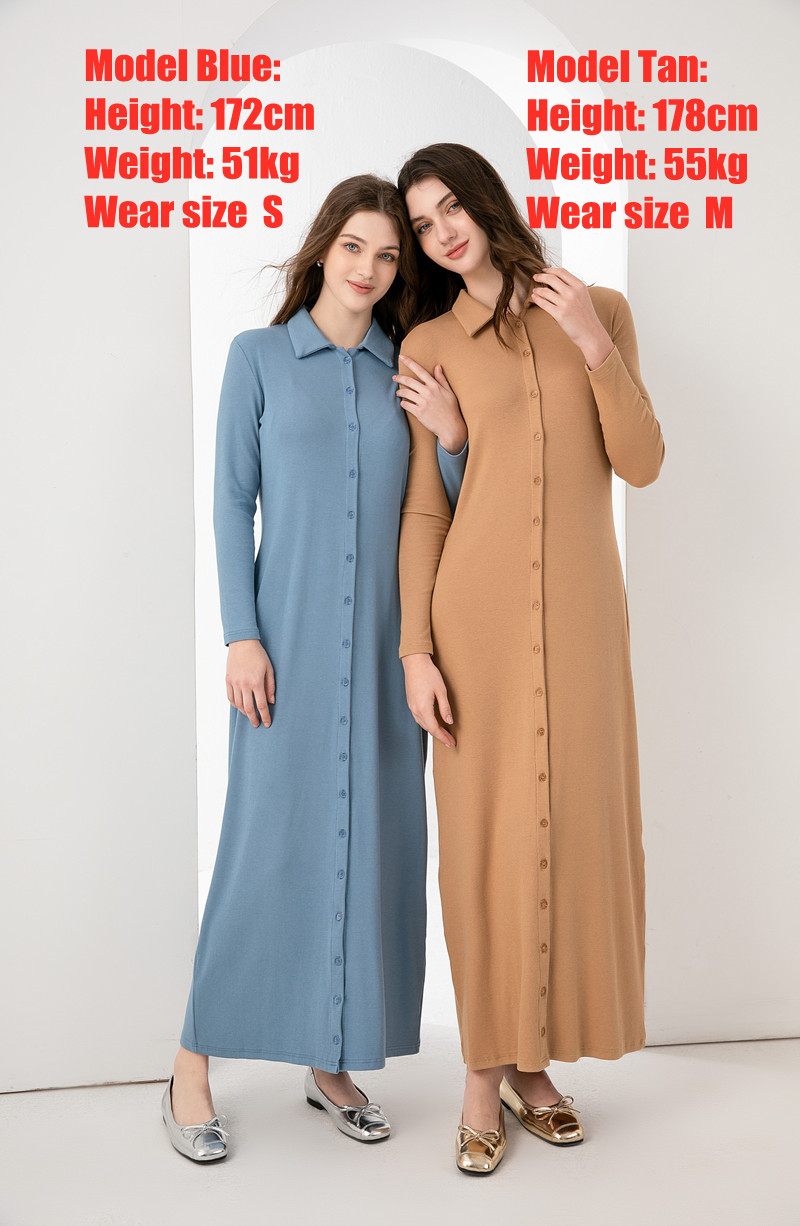AS-Robe longue à manches longues pour femme, vêtements côtelés confortables, conception de boutons, longueur de rinçage, soleil en 1 jour, 2024