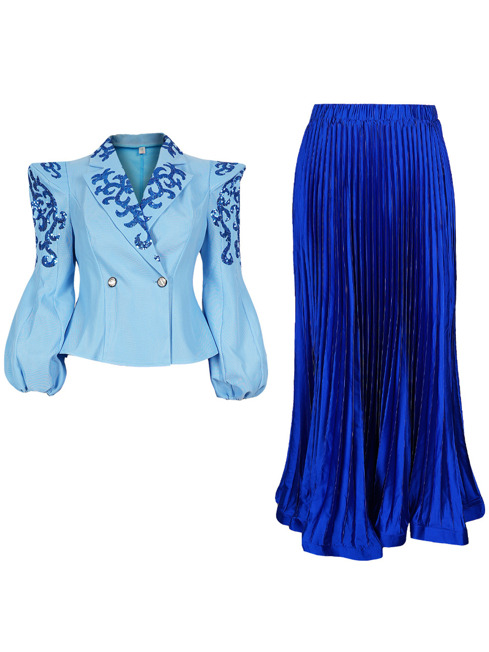 Vêtements africains pour femmes, 2 pièces, hauts à manches longues assortis et jupe plissée, Robe de soirée, tenue d'invité de mariage