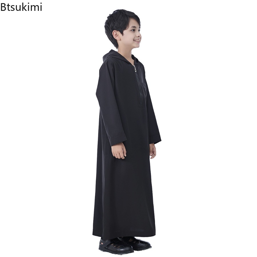 Robe arabe à capuche à manches longues pour garçons du moyen-orient, dubaï, arabie saoudite, dubaï, turquie, vêtements Thobe Abaya décontractés de Style ethnique