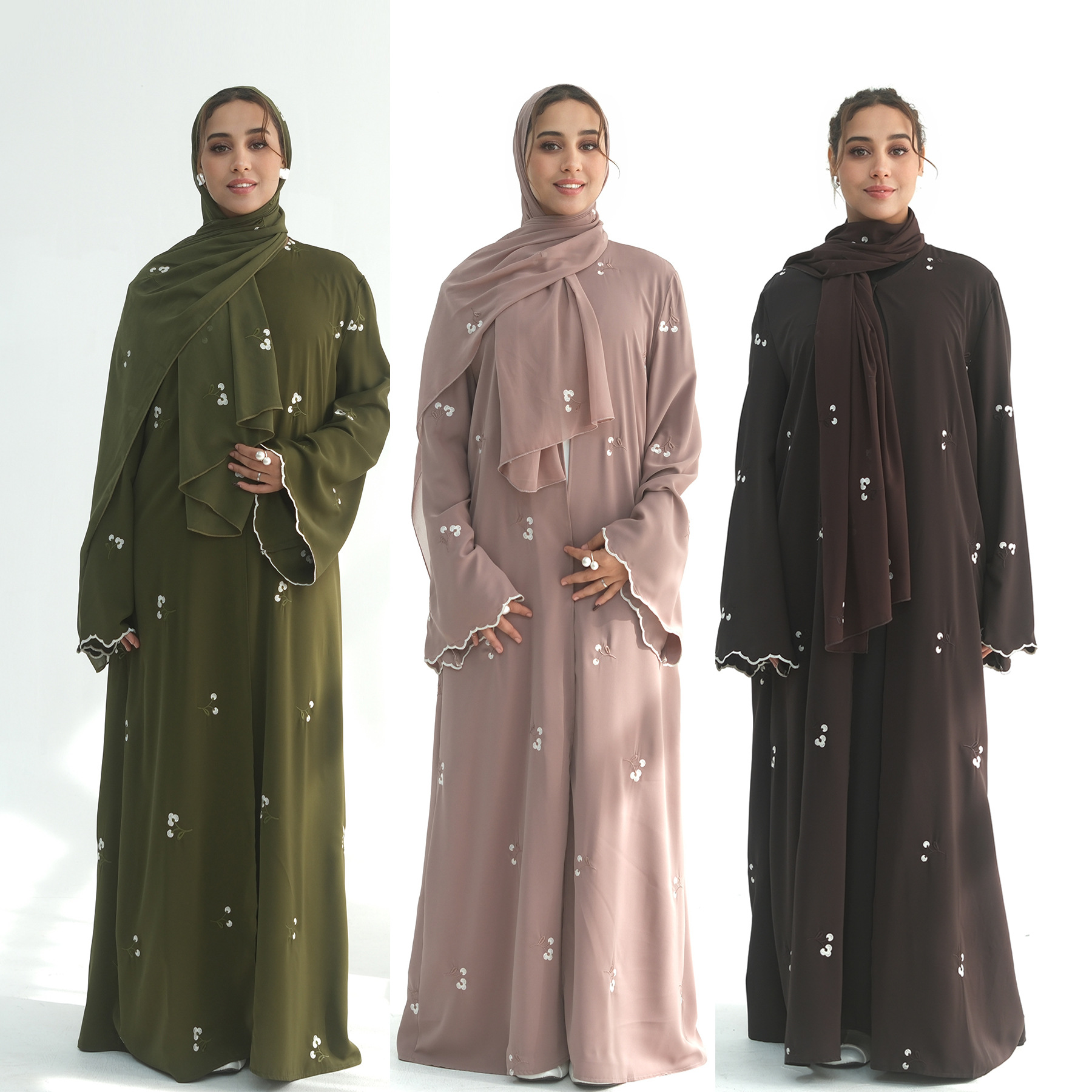 Abaya brodée pour femme, robe de prière musulmane, caftan ouvert, robe de soirée Dubaï, caftan long, Vestidos Largos 2026