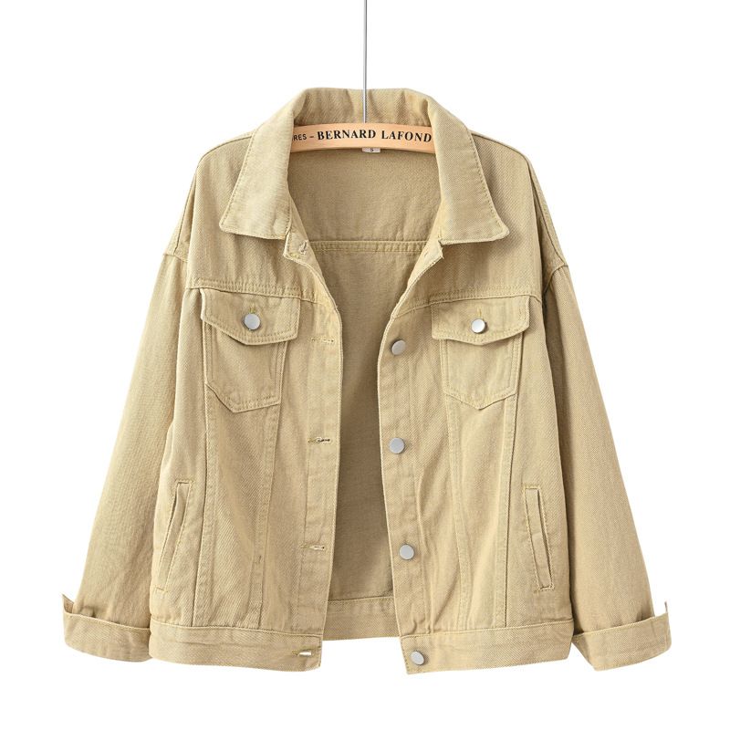 Veste en Jean femme printemps automne manteau court rose Jean vestes décontracté hauts violet jaune blanc hauts amples dame vêtements d'extérieur
