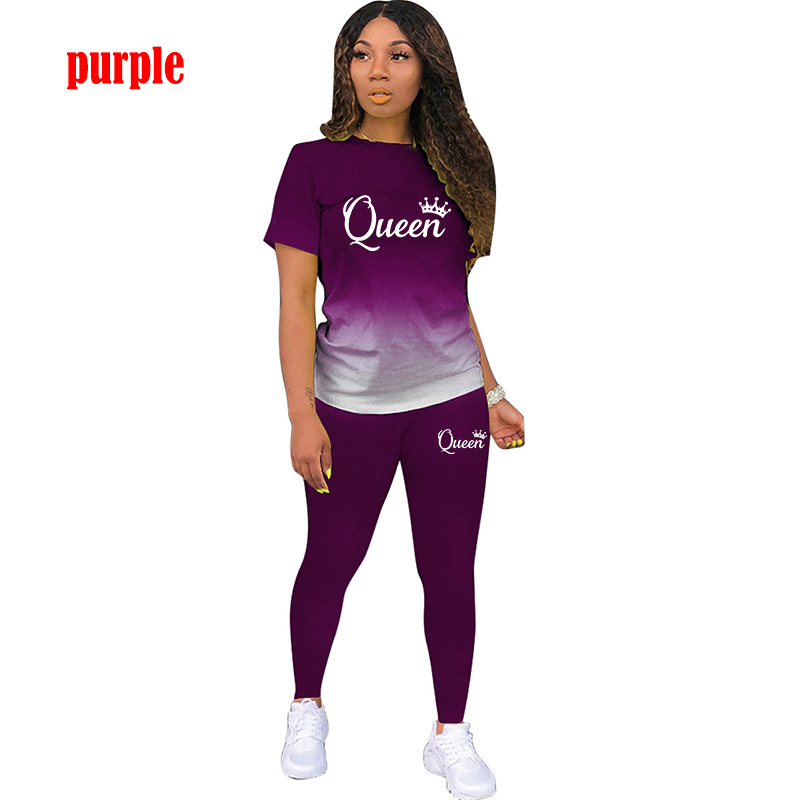 T-shirt et pantalon à manches courtes et col rond pour femme, ensemble 2 pièces, décontracté, Patchwork, à la mode, été