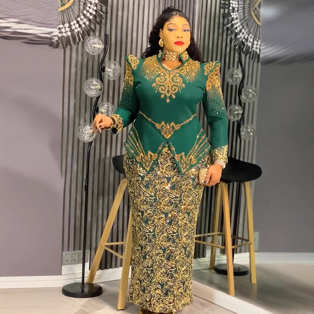 Robes de soirée grande taille pour femmes robe de luxe africaine élégante robe longue de fête de mariage musulmane Ankara dames vêtements tenues
