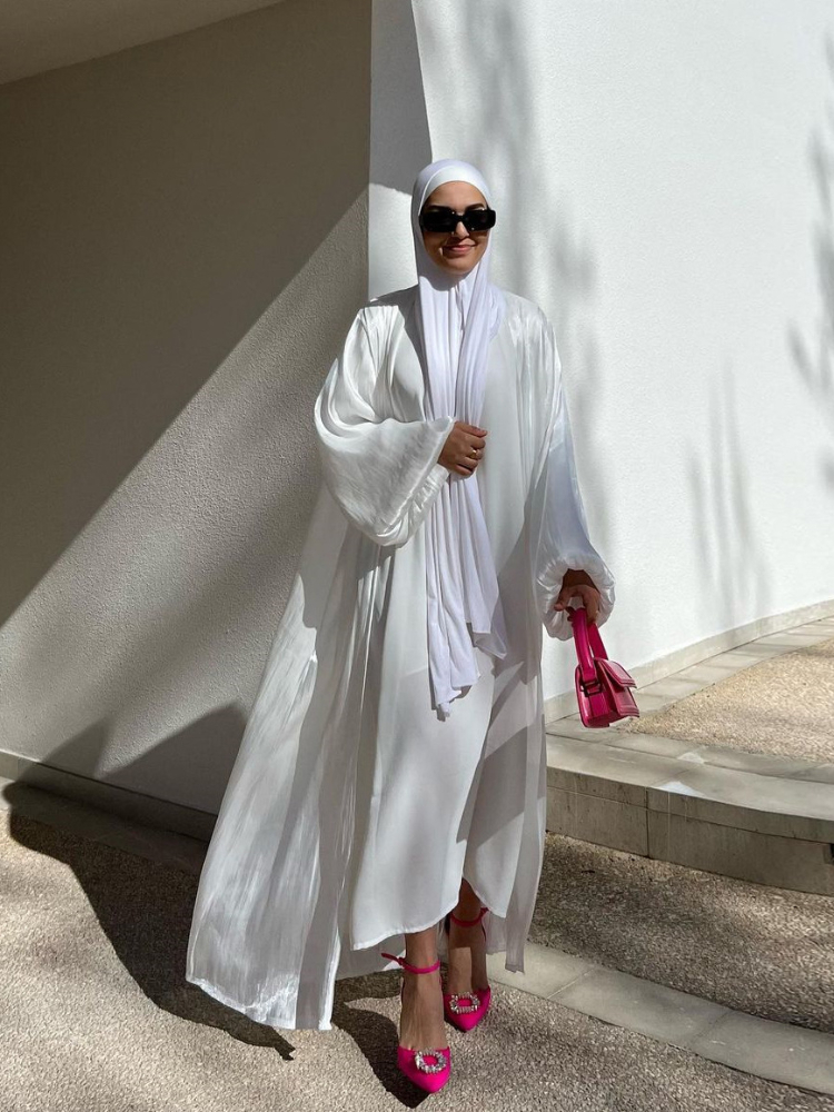 Abayas à manches bouffantes pour femmes musulmanes, robe musulmane Eid, caftan marocain Ramadan, Islam Cardigan, kimono arabe de Dubaï, robe longue modeste