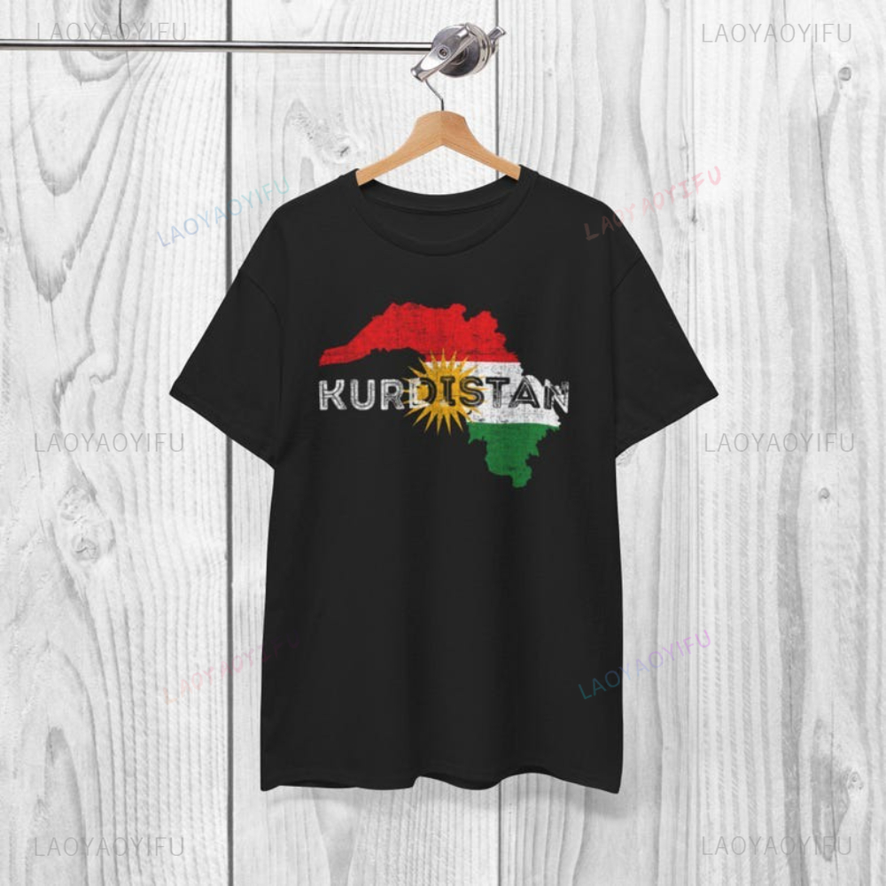 T-shirt Vintage en coton kurdistan, vêtements de rue graphiques, manches courtes, col rond, Style d'été, vêtements Y2K